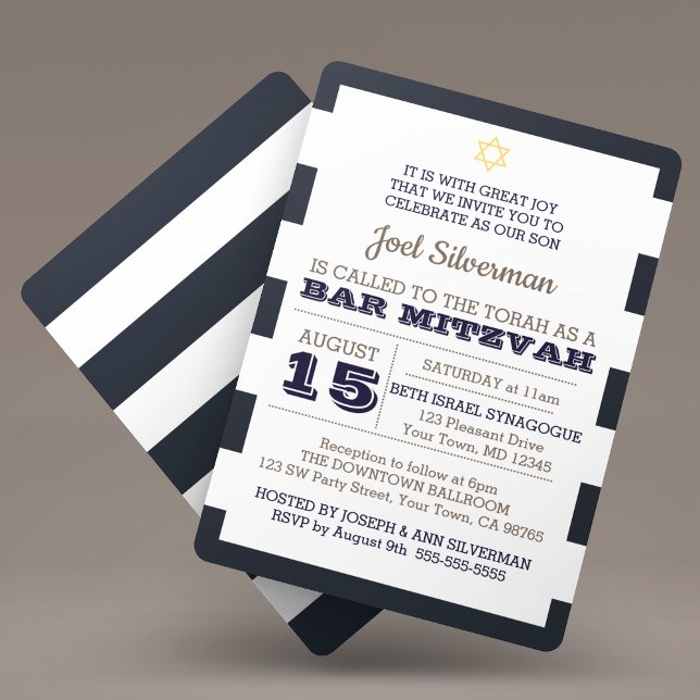 Marine Nautical Bar Mitzvah Invitation (Créateur téléchargé)