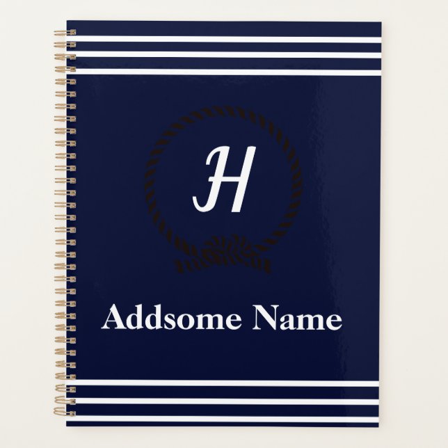 Marine nautique Blue Beach littoral Monogramme (Devant)