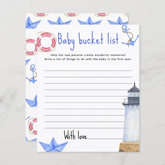 Marine nautique - Liste des seaux pour bébés (Devant / Derrière)