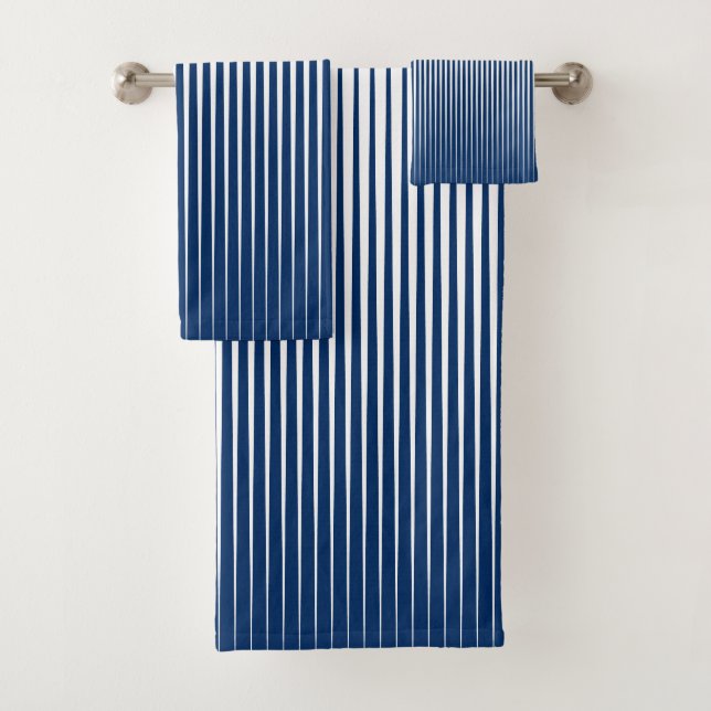 Marine rayée Bleu et blanc Motif Abstrait moderne (En situation)