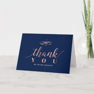 Marine & Rose Gold Elegant Wedding Merci Note
