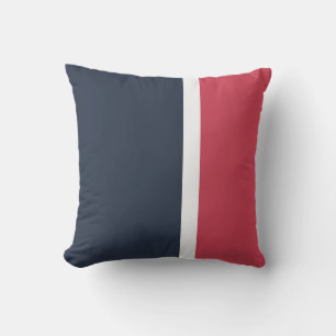 Marine Rouge & blanc Moderne à rayures Coussin ext