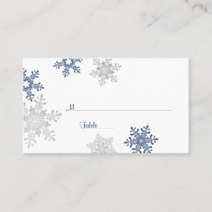 Marine Silver Snowflake Hiver Mariage Lieu Cartes