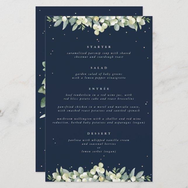 Marine Snowberry+Eucalyptus 4 Mariage du cours Men (Devant / Derrière)