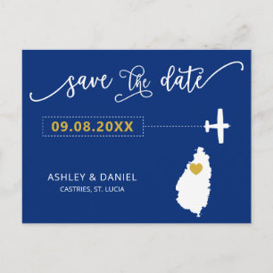 Marine St. Lucia Mariage Enregistrer la date Carte
