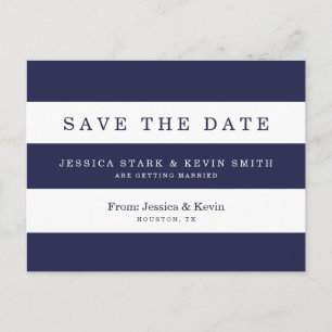 Marine Stripes Mariage Enregistrer la date Carte p