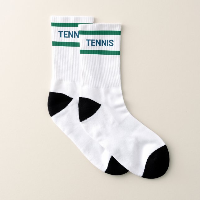 Marine Tennis Green Stripe Rétro Unisex (Paire)