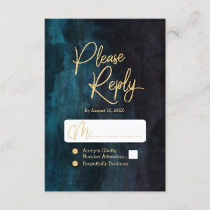 Marine Turquoise Aquarelle et Mariage d'or Réponse
