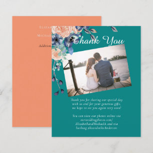 Marine turquoise Coral Floral Budget Mariage papet