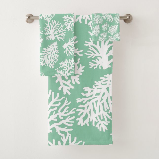 Marine Vert moderne White Beach Corail Reefs (En situation)