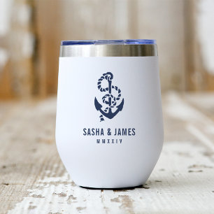 Marine & White Corde nautique & mariage d'Ancres F