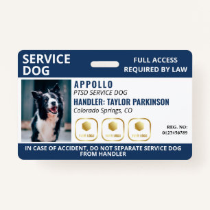Marine White Service Chien 3 Logo & Photo ID Badge