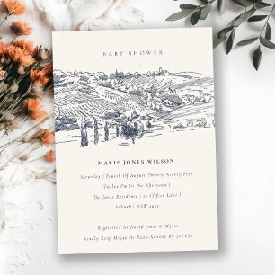 Marine Winery Mountain Baby shower Invitation