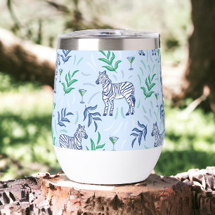 Marine Zebra Martinis Blue Preppy