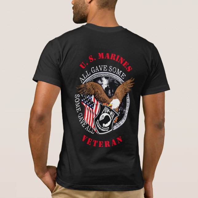 Marines patriotiques Vet Militaire Hommage T-shirt (Dos)