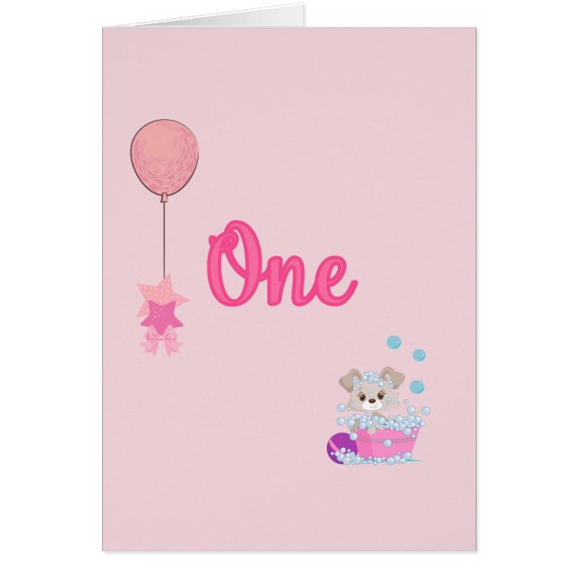 Marionnette dans le bain une fille d'un an anniver (Devant)