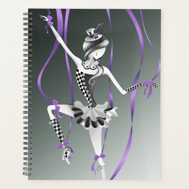 Marionnette de ballerine fantaisiste Rubans violet (Devant)