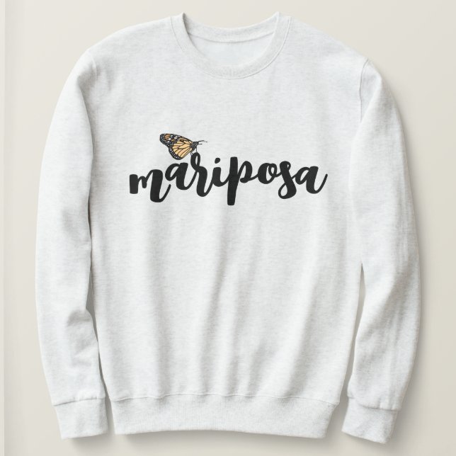 Mariposa Script Monarch Butterfly Sweatshirt (Design devant)
