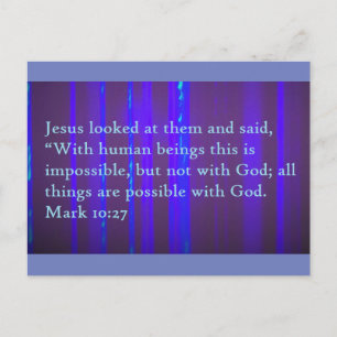 Mark 10:27 Carte postale de l'écriture