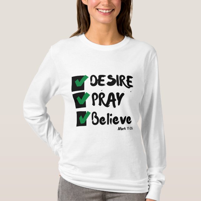 Mark 11:24 KJV Bible Ecriture T-shirt femme (Devant)