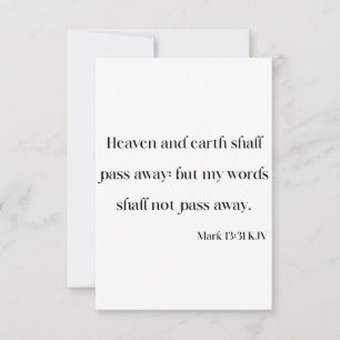 Mark 13:31 KJV Bible Scripture Carte de voeux