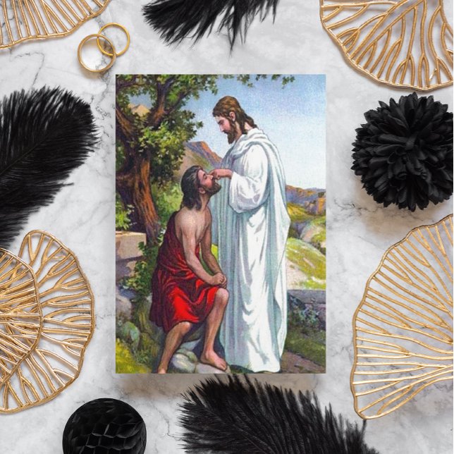 Mark 8:22-26 Jésus guérit une carte postale Homme  (Créateur téléchargé)