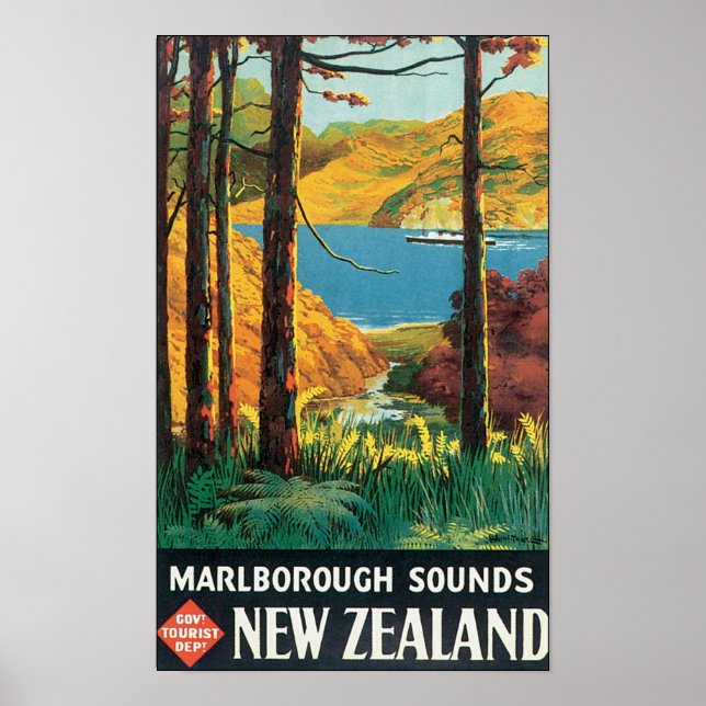 Marlborough Sounds, Nouvelle-Zélande Affiche de vo (Devant)