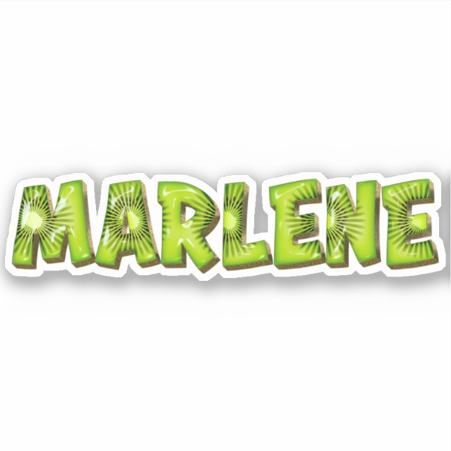 Marlene Nom Kiwi Design Autocollant Sticker (Devant)