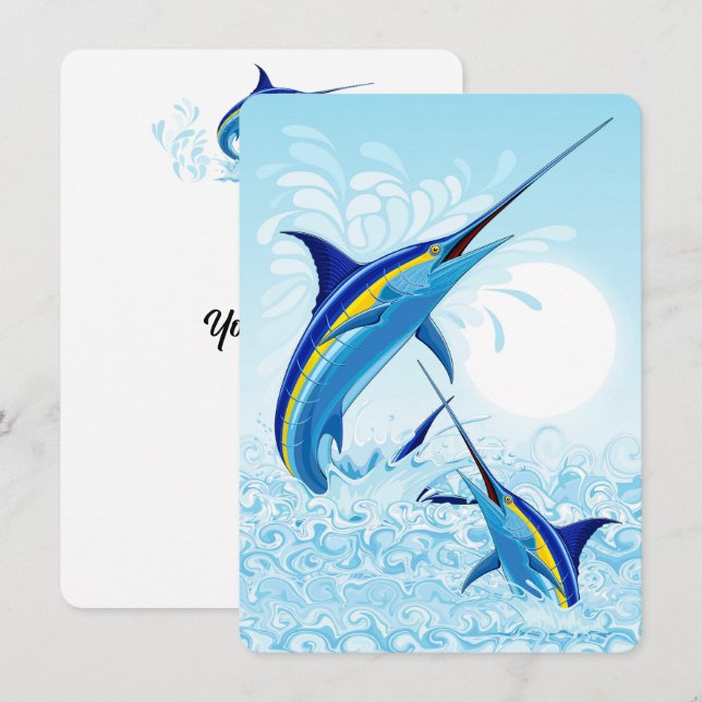Marlin Bleu Jaillissant de l'Océan (Devant / Derrière)