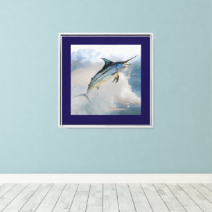 Marlin de saut d'impression en toile étirée