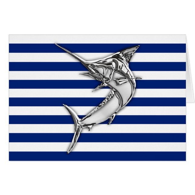 Marlin Swordfish Chrome Style sur les bandes marin (Devant horizontal)