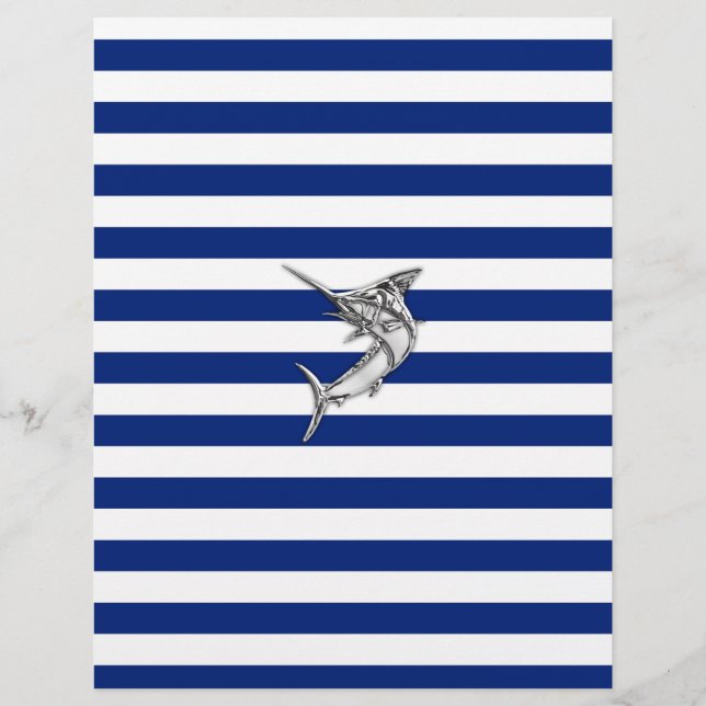 Marlin Swordfish Chrome Style sur les bandes marin (Devant)