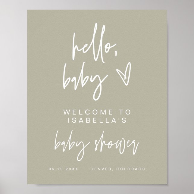 MARLO Bohemian Sage Green Shoot Welcome Poster (Devant)