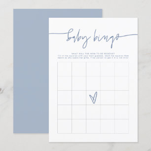 MARLO Boho Dusty Blue Baby shower Bingo Carte de j