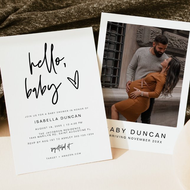 MARLO Bold Invitation Baby shower contemporain (Créateur téléchargé)