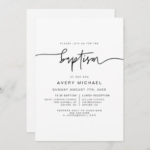 MARLO Modern Bold Contemporary Baptism Invitation