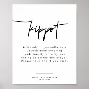 MARLO Modern Bold Kippot Kippah Poster Mariage