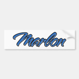 Marlon Nom bleu Autocollants