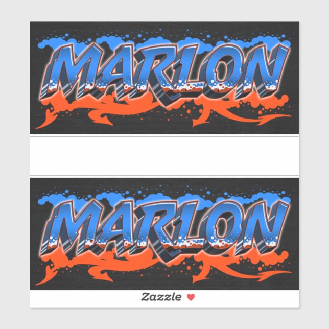 Marlon Prénom Nom Graffiti Autocollants Autocollan (Feuille)