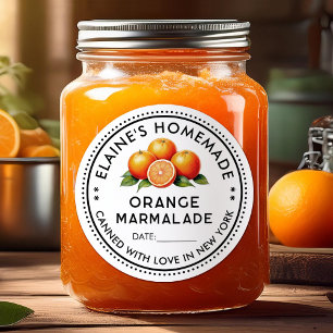 Marmelade orange autocollant personnalisé aux oran