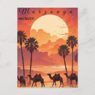 Maroc Carte postale de voyage Art, marzouga Art de
