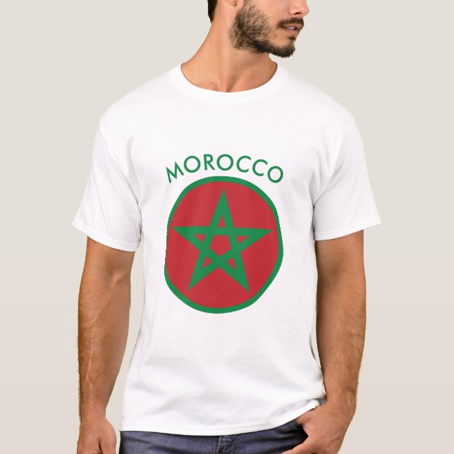 Maroc - T-Shirt Drapeau Marocain. (Devant)