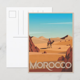 Maroc voyage carte postale désert dromadaire voyag