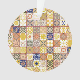 Marocain carrelage jaune et bleu