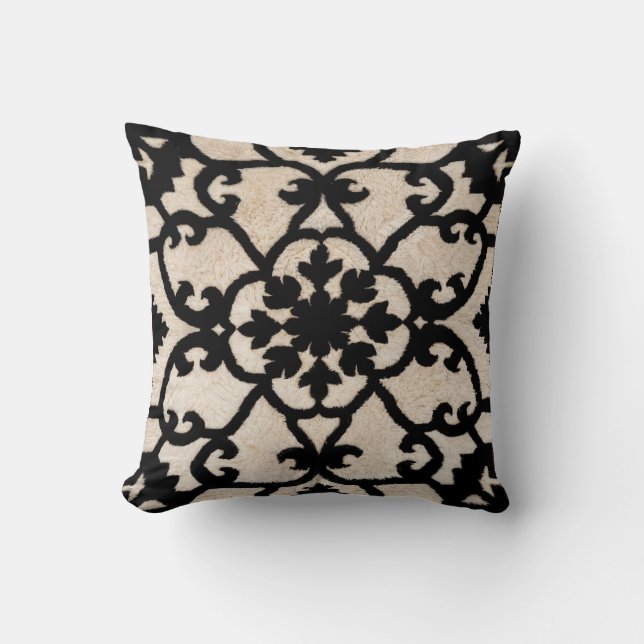 Marocain noir et blanc Kilim Coussins : un mélange (Recto)