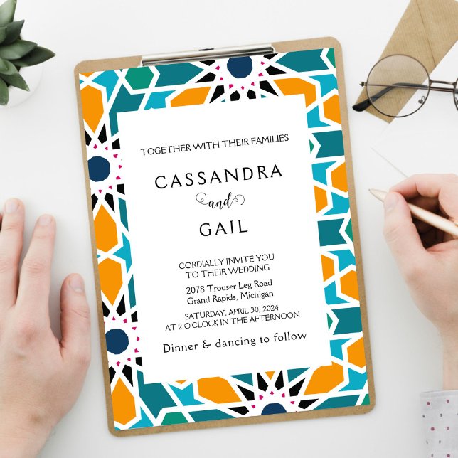 Marocain Zellij Faire-part de mariage (Créateur téléchargé)