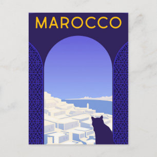 *~* Marocco Maroc Carte Postale Chat Fenêtre Ledge