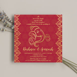 Maron mariage indien et or modèle Ganesha