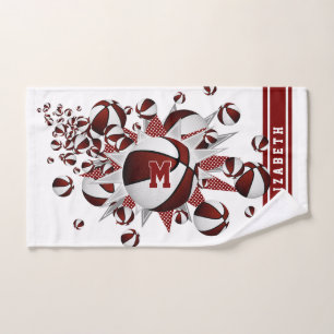 maroon basketballs stars filles monogrammed