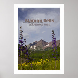 Maroon Bells Floral - affiche